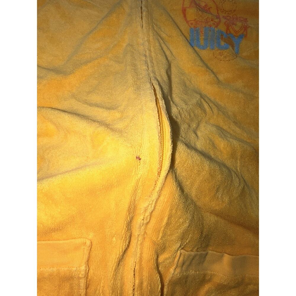 Vnt Y2K 'Juicy Couture' Youth 10- short-sleeve terry cloth logo hoodie Yellow - Picture 3 of 8